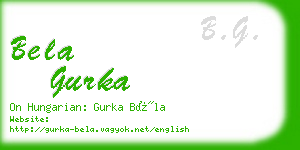 bela gurka business card